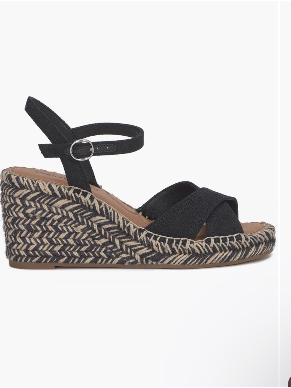 Lucky Brand Black Braided Espadrille Wedge Sandals with Ankle Strap Size 7 NWT